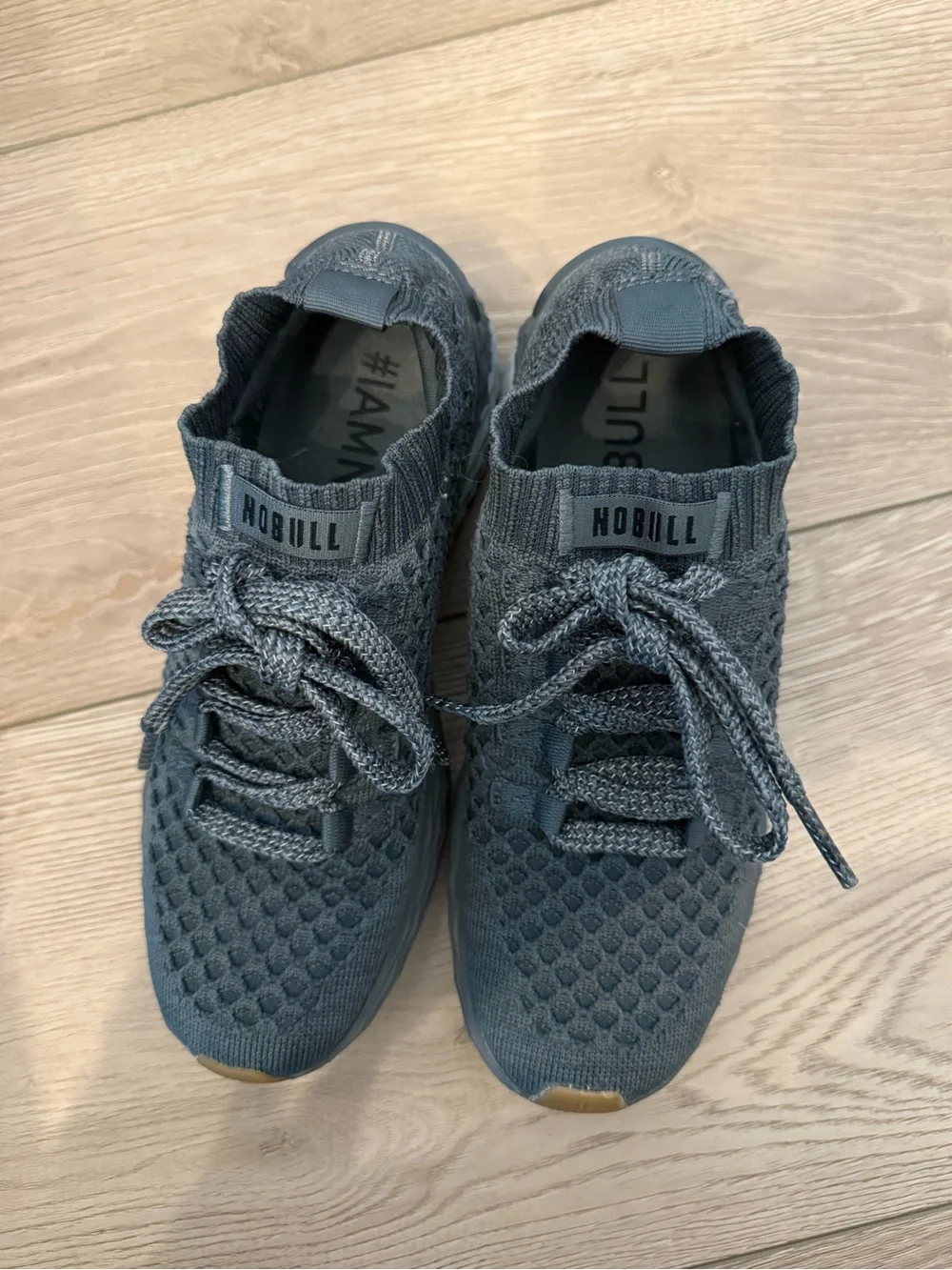 NOBULL Women's Knit Athletic Sneakers - Gray with Gum Sole